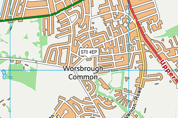 S70 4EP map - OS VectorMap District (Ordnance Survey)