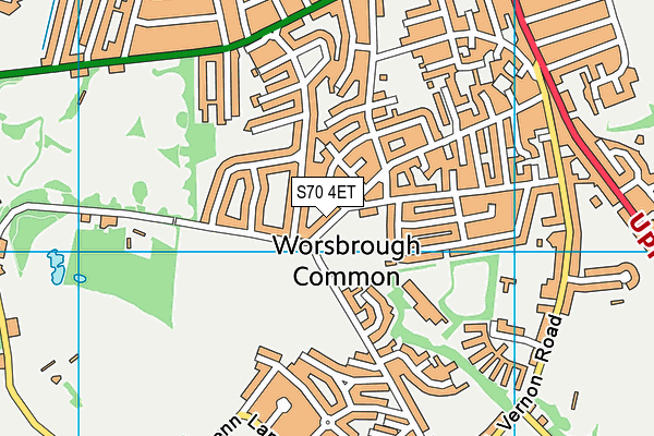 S70 4ET map - OS VectorMap District (Ordnance Survey)