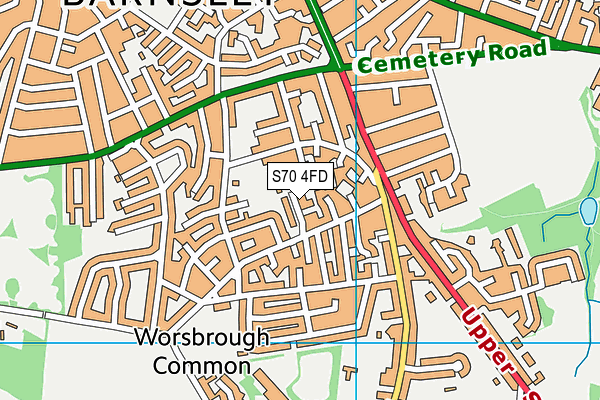 S70 4FD map - OS VectorMap District (Ordnance Survey)