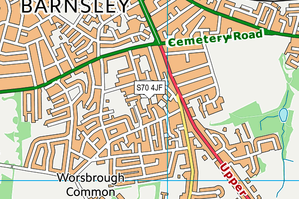 S70 4JF map - OS VectorMap District (Ordnance Survey)