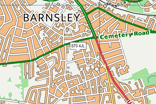 S70 4JL map - OS VectorMap District (Ordnance Survey)