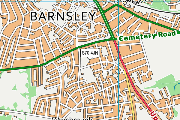 S70 4JN map - OS VectorMap District (Ordnance Survey)