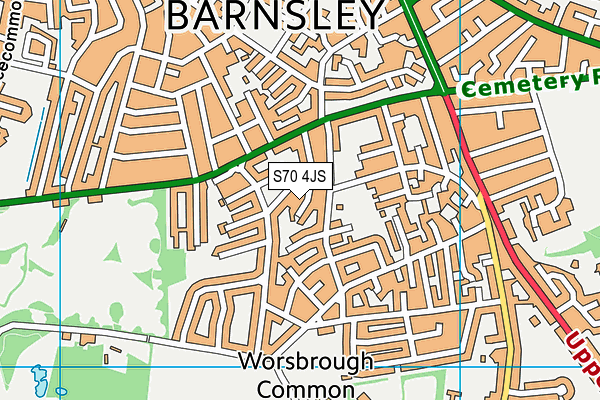 S70 4JS map - OS VectorMap District (Ordnance Survey)