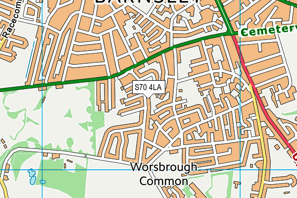 S70 4LA map - OS VectorMap District (Ordnance Survey)