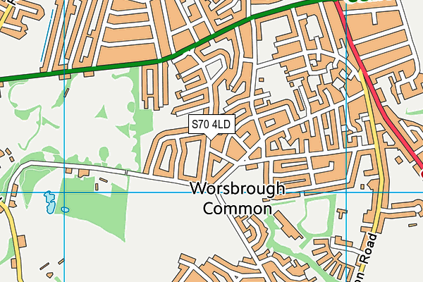 S70 4LD map - OS VectorMap District (Ordnance Survey)