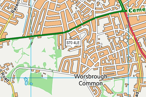 S70 4LE map - OS VectorMap District (Ordnance Survey)