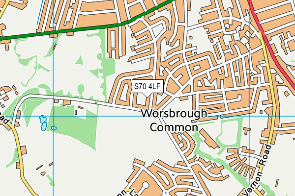 S70 4LF map - OS VectorMap District (Ordnance Survey)