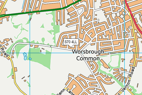 S70 4LL map - OS VectorMap District (Ordnance Survey)