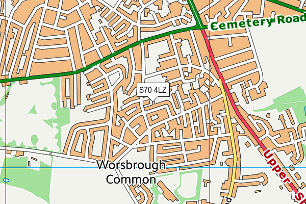 S70 4LZ map - OS VectorMap District (Ordnance Survey)