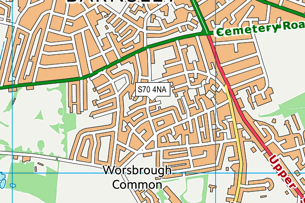 S70 4NA map - OS VectorMap District (Ordnance Survey)
