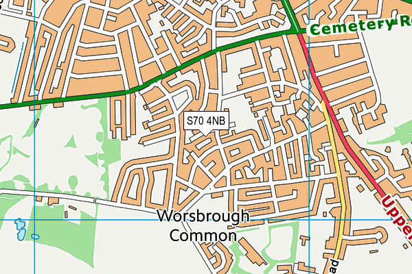 S70 4NB map - OS VectorMap District (Ordnance Survey)