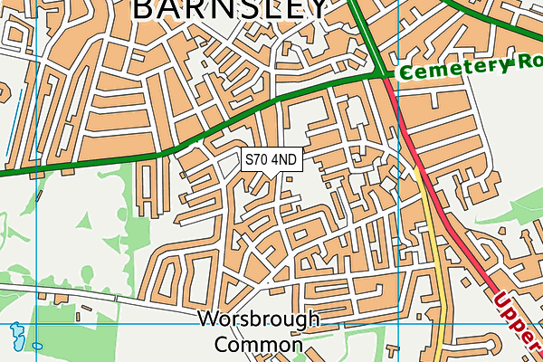 S70 4ND map - OS VectorMap District (Ordnance Survey)