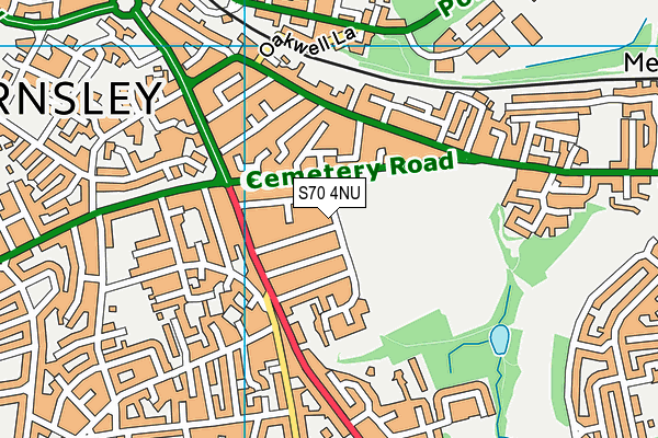 S70 4NU map - OS VectorMap District (Ordnance Survey)