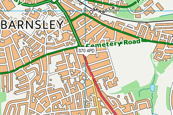 S70 4PD map - OS VectorMap District (Ordnance Survey)