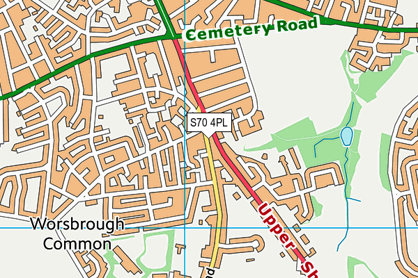 S70 4PL map - OS VectorMap District (Ordnance Survey)