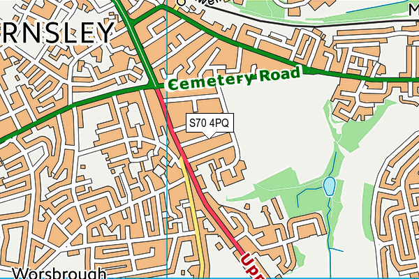 S70 4PQ map - OS VectorMap District (Ordnance Survey)