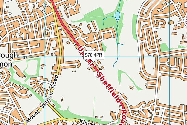 S70 4PR map - OS VectorMap District (Ordnance Survey)
