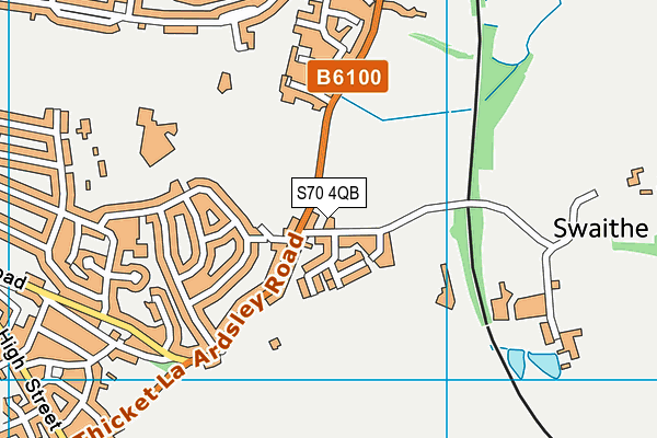 S70 4QB map - OS VectorMap District (Ordnance Survey)