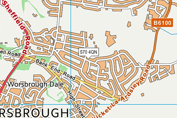 S70 4QN map - OS VectorMap District (Ordnance Survey)