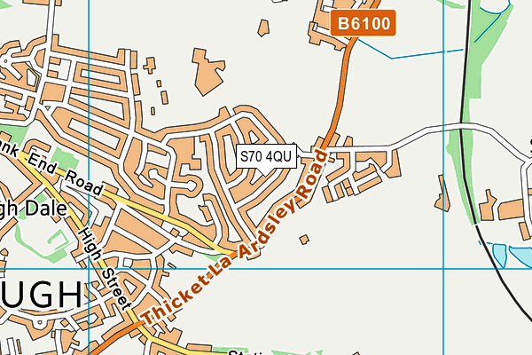 S70 4QU map - OS VectorMap District (Ordnance Survey)