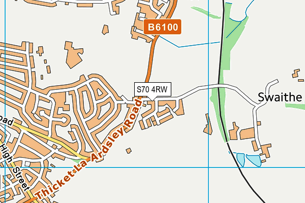 S70 4RW map - OS VectorMap District (Ordnance Survey)