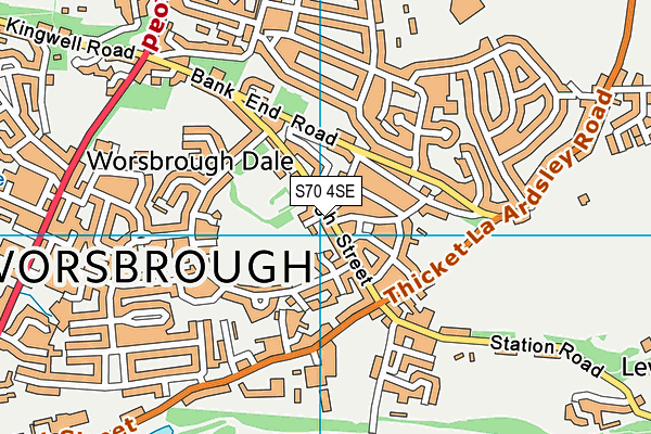 S70 4SE map - OS VectorMap District (Ordnance Survey)