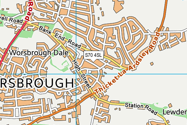 S70 4SL map - OS VectorMap District (Ordnance Survey)