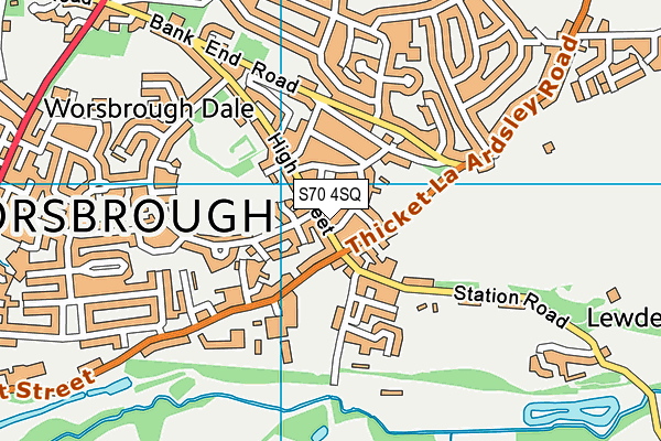 S70 4SQ map - OS VectorMap District (Ordnance Survey)