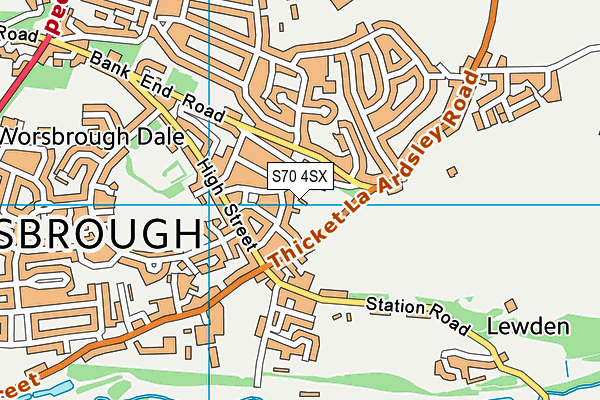 S70 4SX map - OS VectorMap District (Ordnance Survey)