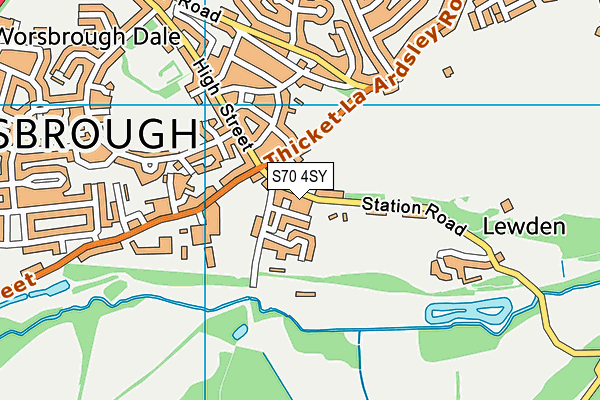 S70 4SY map - OS VectorMap District (Ordnance Survey)