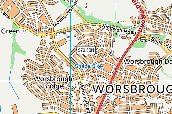 S70 5BN map - OS VectorMap District (Ordnance Survey)