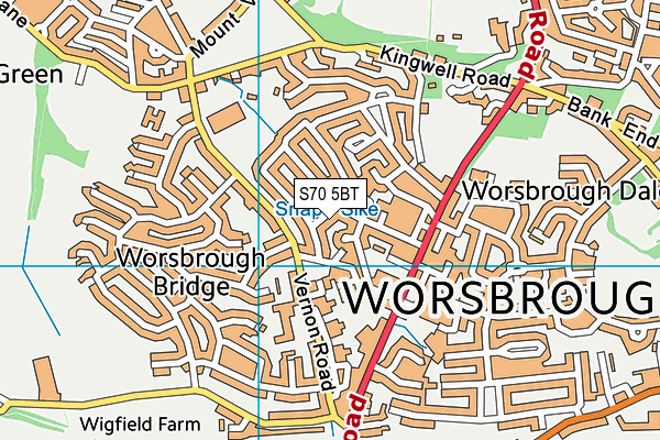 S70 5BT map - OS VectorMap District (Ordnance Survey)