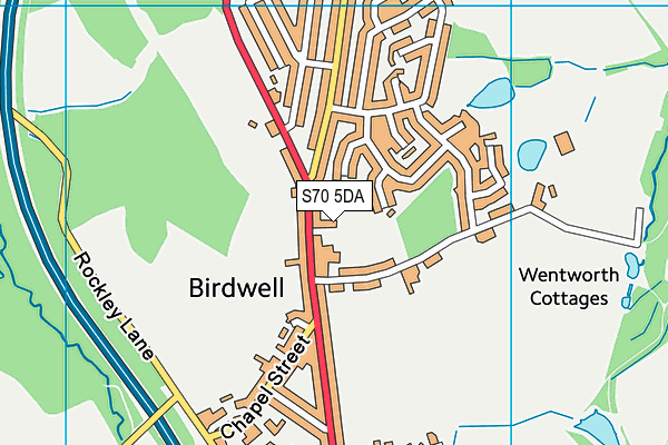 S70 5DA map - OS VectorMap District (Ordnance Survey)