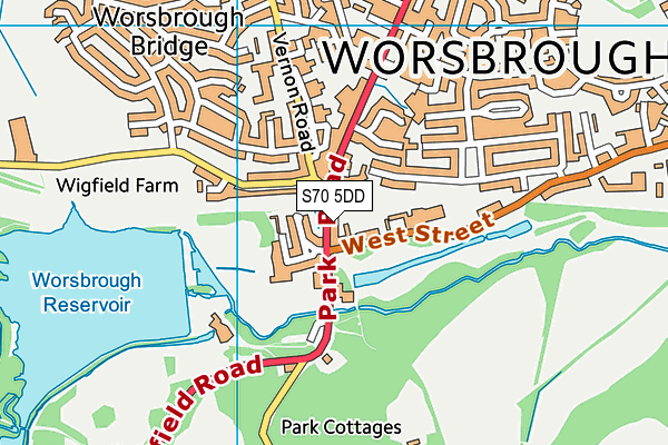 S70 5DD map - OS VectorMap District (Ordnance Survey)