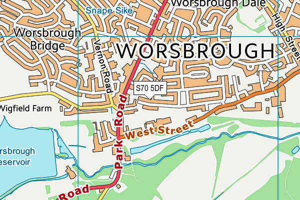 S70 5DF map - OS VectorMap District (Ordnance Survey)