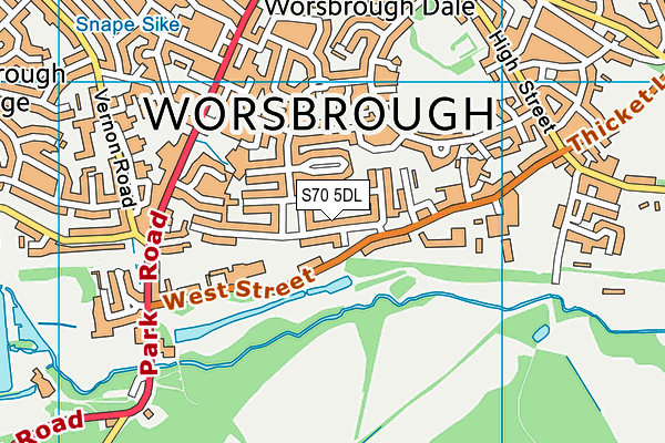 S70 5DL map - OS VectorMap District (Ordnance Survey)