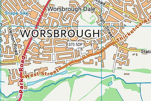 S70 5DP map - OS VectorMap District (Ordnance Survey)