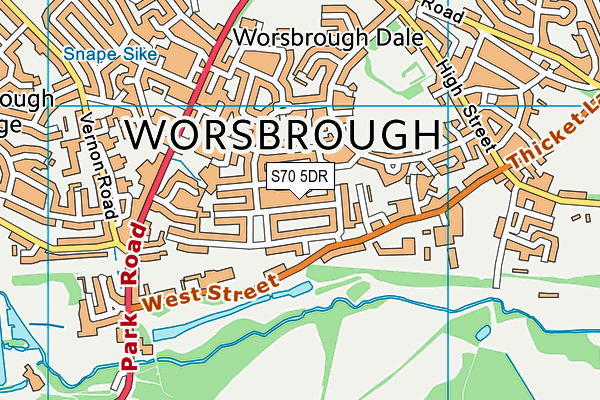 S70 5DR map - OS VectorMap District (Ordnance Survey)