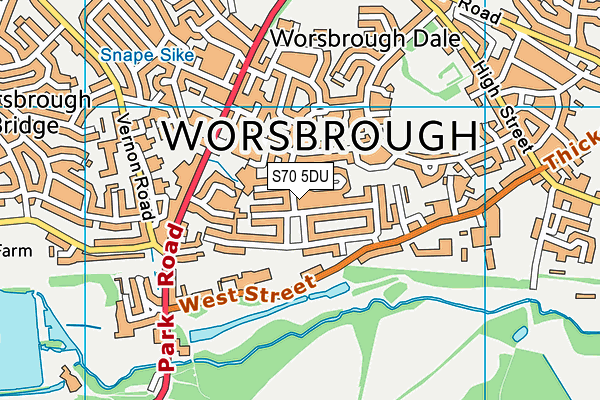 S70 5DU map - OS VectorMap District (Ordnance Survey)