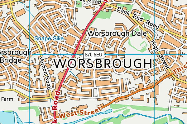 S70 5EU map - OS VectorMap District (Ordnance Survey)