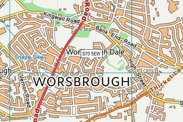 S70 5EW map - OS VectorMap District (Ordnance Survey)