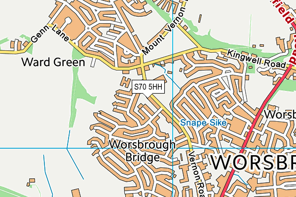 S70 5HH map - OS VectorMap District (Ordnance Survey)