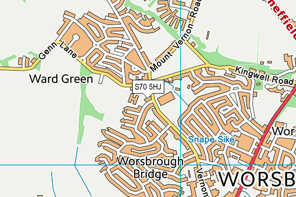 Ward Green Primary School map (S70 5HJ) - OS VectorMap District (Ordnance Survey)