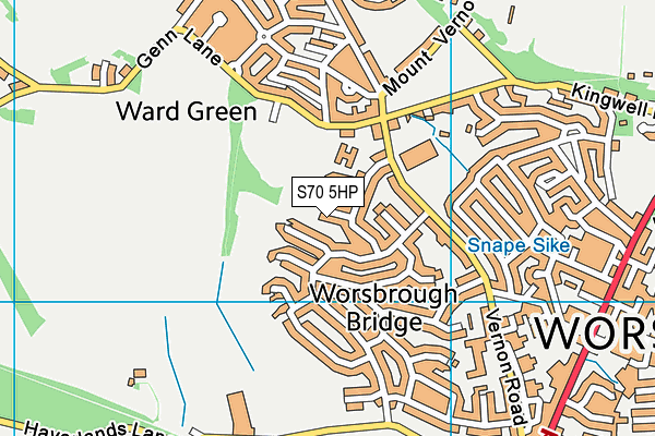 S70 5HP map - OS VectorMap District (Ordnance Survey)