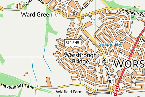 S70 5HR map - OS VectorMap District (Ordnance Survey)