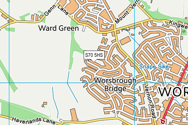 S70 5HS map - OS VectorMap District (Ordnance Survey)