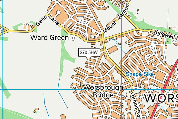 S70 5HW map - OS VectorMap District (Ordnance Survey)