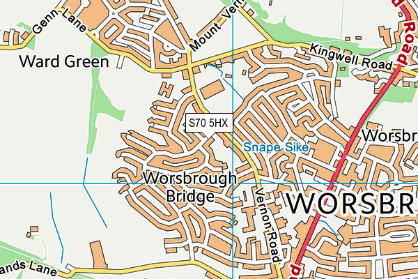 S70 5HX map - OS VectorMap District (Ordnance Survey)