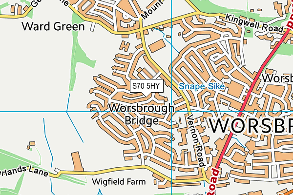 S70 5HY map - OS VectorMap District (Ordnance Survey)