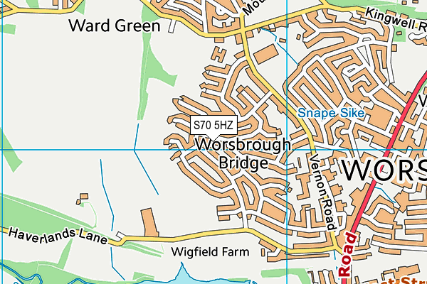 S70 5HZ map - OS VectorMap District (Ordnance Survey)